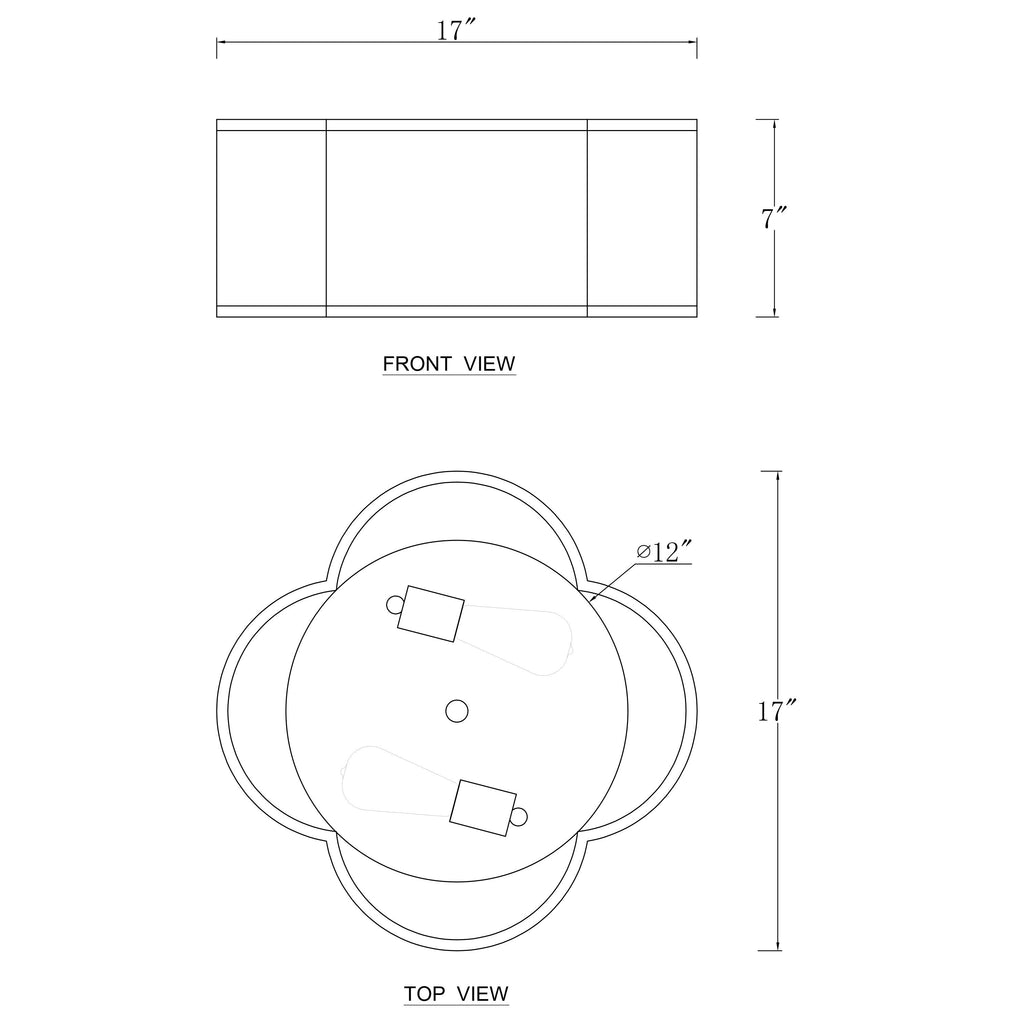 Applique blanche en lin à 2 lumières, à montage au plafond, avec diffuseur acrylique
