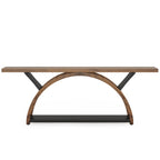 Table de console de canapé étroite et longue à 2 niveaux avec cadre semi-circulaire pour entrée, tables d'appoint de couloir grises