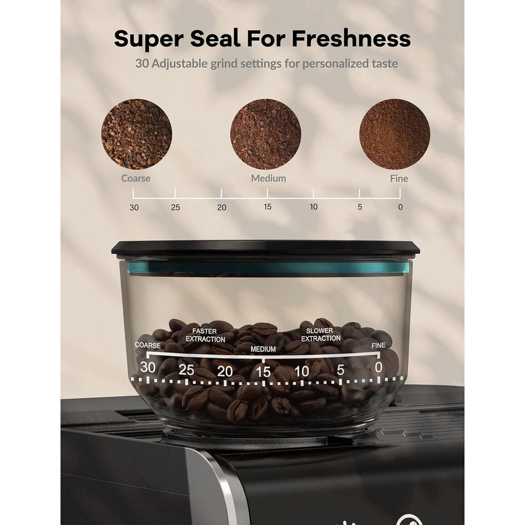 Machine à expresso semi-automatique 20 bars avec broyeur et fouet à lait.