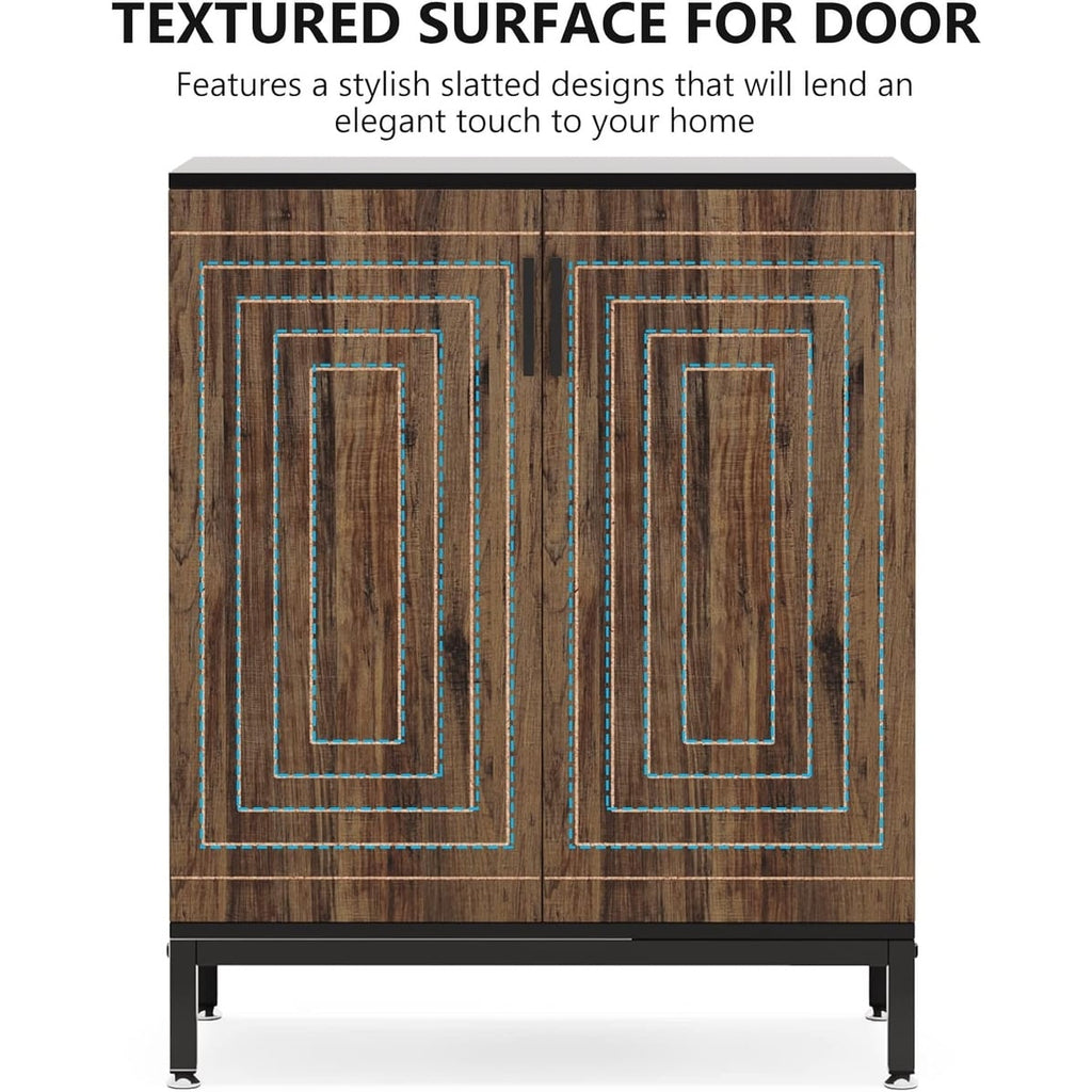 Meuble à chaussures moderne avec portes, pouvant contenir 20 paires, organiseur de chaussures d'entrée indépendant à 6 niveaux.