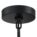 Suspension à 4 lumières en rotin naturel, style tambour traditionnel, avec abat-jour noir - Noir/terre - 50,8 cm de largeur