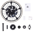 Ventilateur de plafond à faible encombrement de 20 pouces, style moderne et rustique, avec finition en bois, cage et éclairage, avec télécommande.