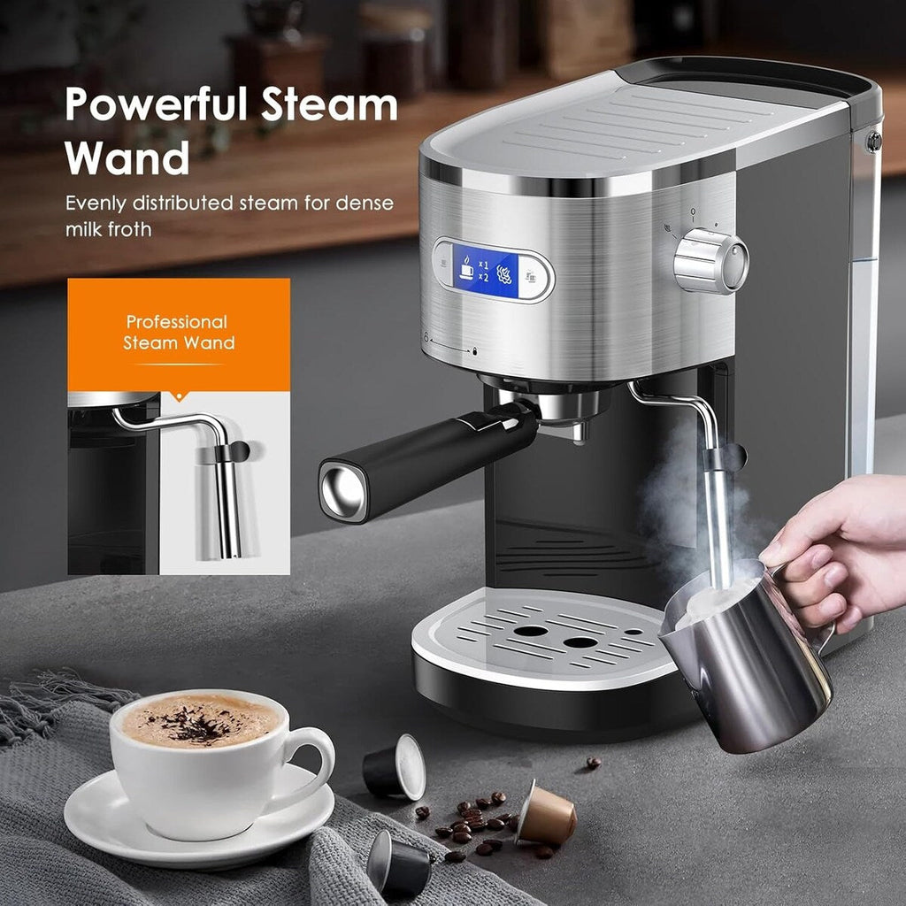 Machine à expresso 20 bars avec buse vapeur pour faire mousser le lait, machine à cappuccino et latte pour la maison, cadeau pour les amateurs de café