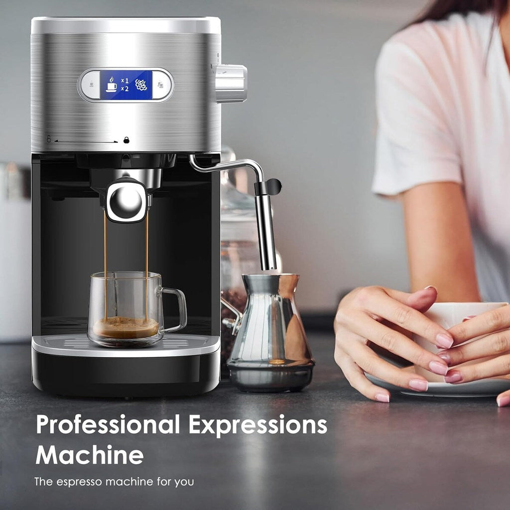Machine à expresso 20 bars avec buse vapeur pour faire mousser le lait, machine à cappuccino et latte pour la maison, cadeau pour les amateurs de café