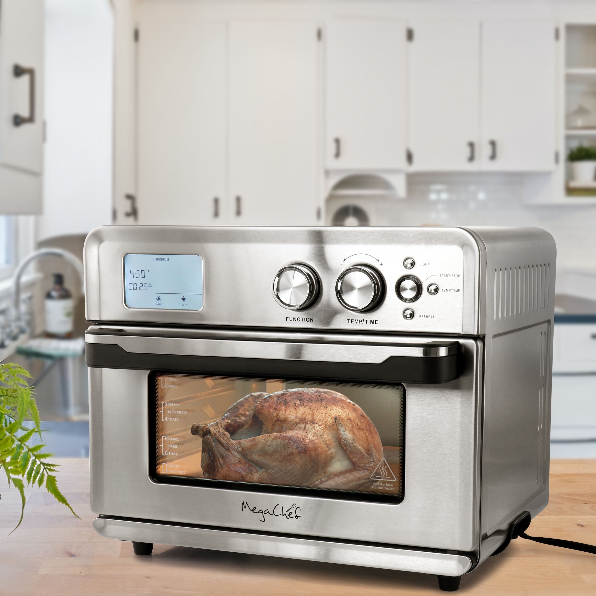 Friteuse à air multifonction avec 21 programmes préprogrammés et fonction four à griller