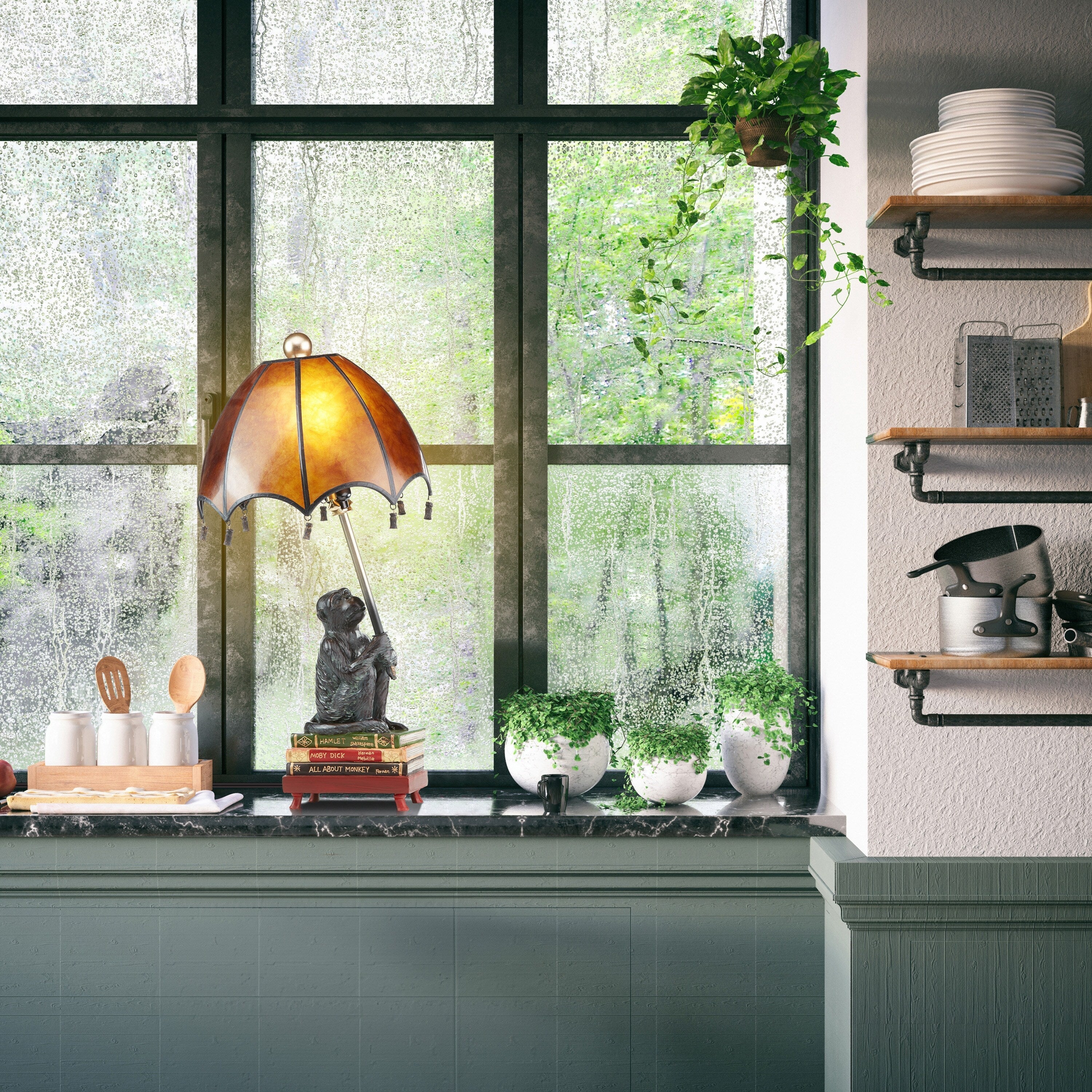 Lampe de table singe intelligent - 21,75H - 11L x 11l x 21,75H