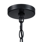 Suspension lumineuse à 4 lumières, 56 cm (22 po), noir mat, avec abat-jour blanc en forme de tambour - 22 W