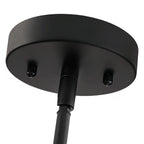 Suspension à 4 lumières en rotin à plusieurs niveaux, avec abat-jour noir - 56 cm de largeur