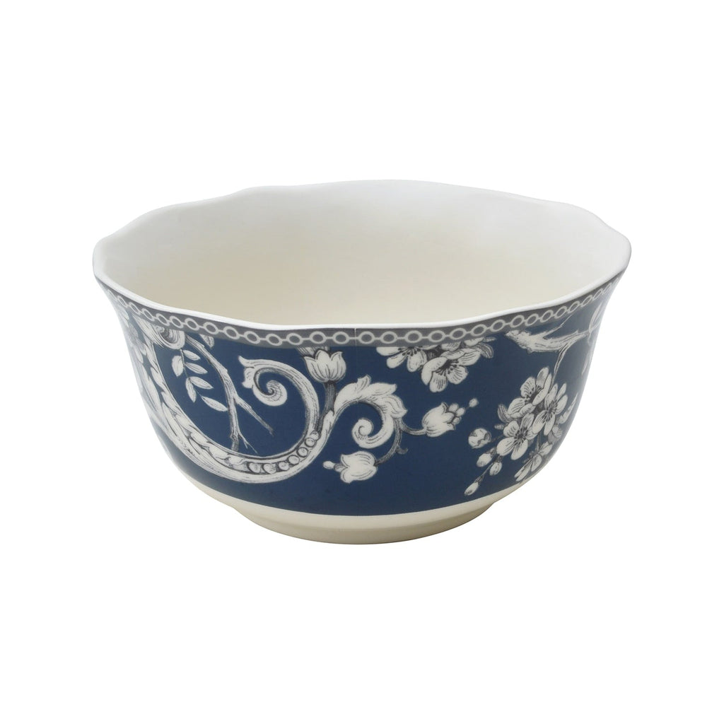 Service de table en porcelaine 222 Fifth Adelaide, 16 pièces, avec assiettes rondes, bols et tasses, bleu foncé