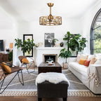 Ventilateur de plafond avec cage en cristal moderne, 22 lumières, avec télécommande