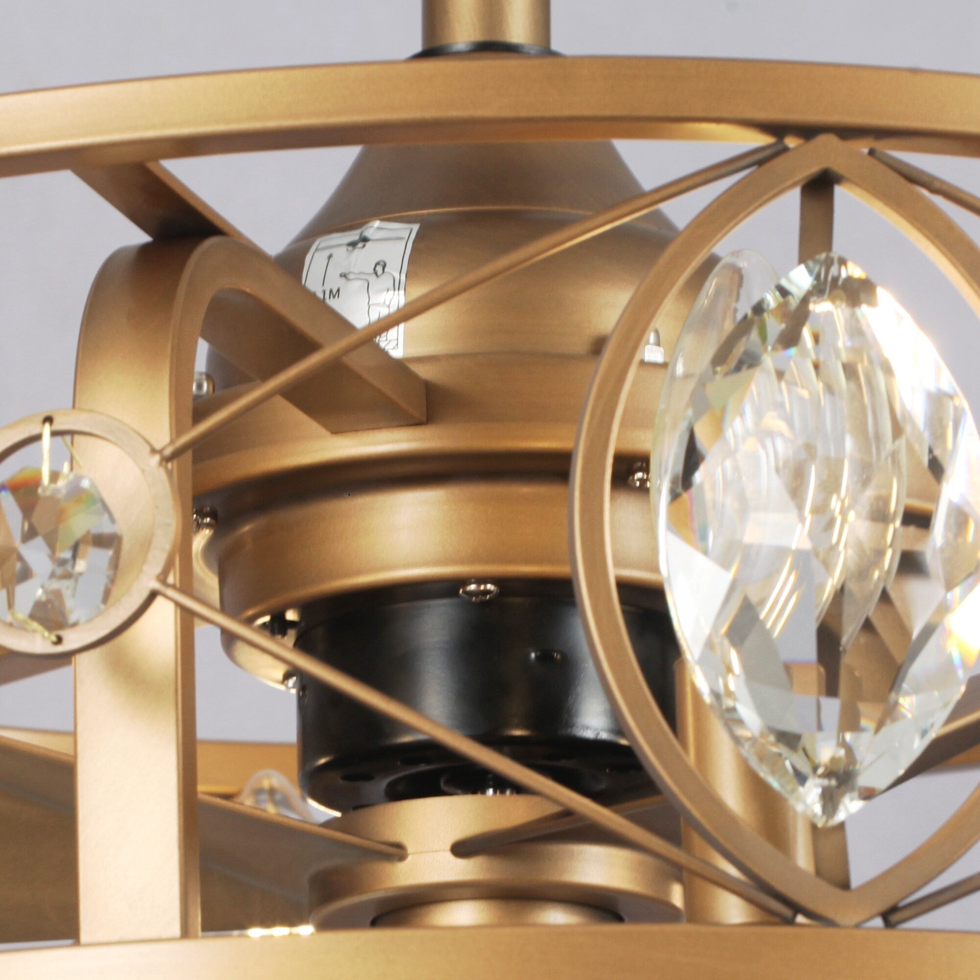 Ventilateur de plafond avec cage en cristal moderne, 22 lumières, avec télécommande