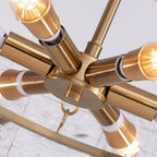 Luminaire suspendu moderne en cristal doré de 60 cm (23,6 po) à 6 lumières, style glamour, pour îlot de cuisine et salle à manger.