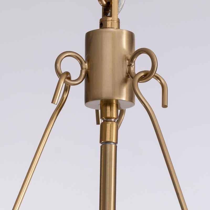 Luminaire suspendu moderne en cristal doré de 60 cm (23,6 po) à 6 lumières, style glamour, pour îlot de cuisine et salle à manger.