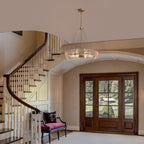 Luminaire suspendu moderne en cristal doré de 60 cm (23,6 po) à 6 lumières, style glamour, pour îlot de cuisine et salle à manger.