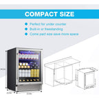 Réfrigérateur à boissons de 24 pouces, cave à vin intégrée, mini réfrigérateur