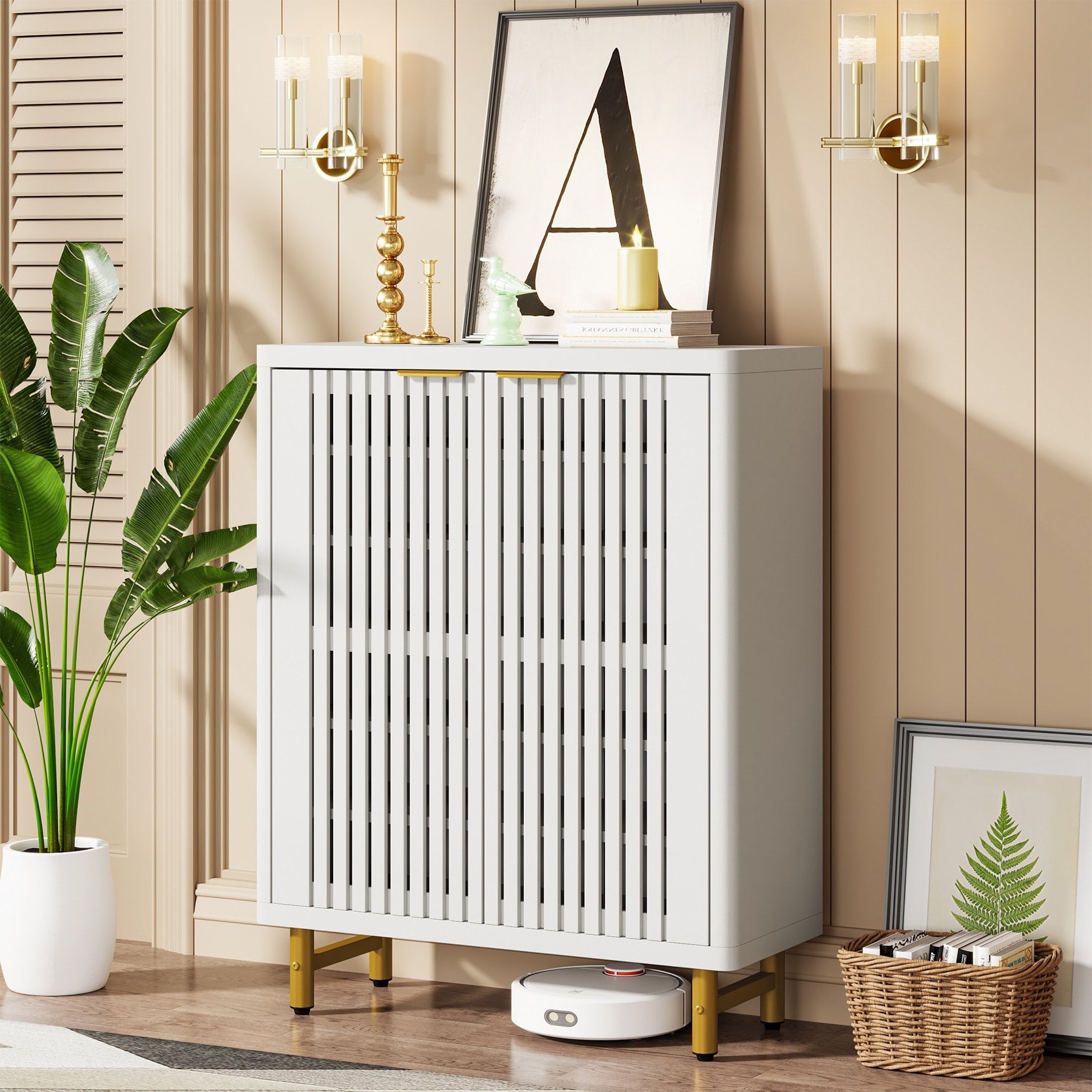 Meuble à chaussures avec porte pour entrée et salon, capacité de 24 paires