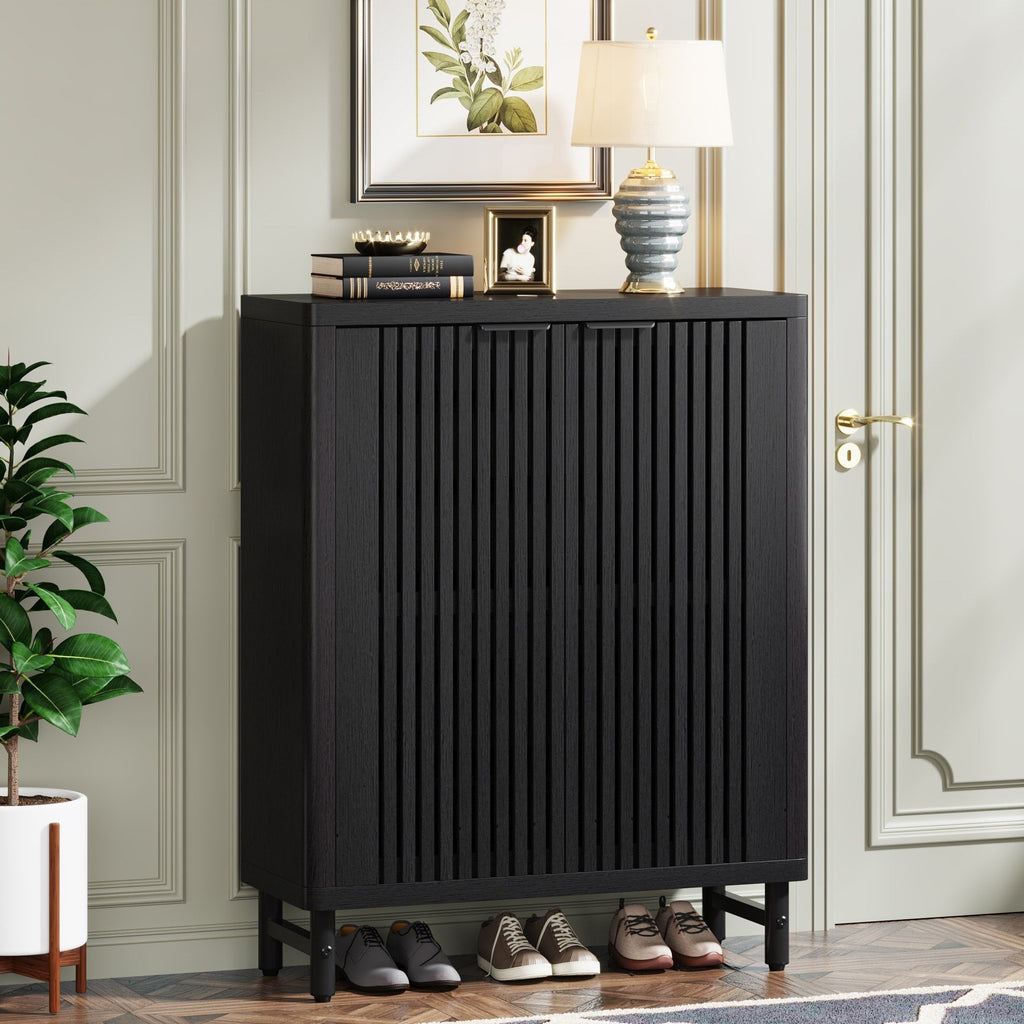 Meuble à chaussures avec porte pour entrée et salon, capacité de 24 paires