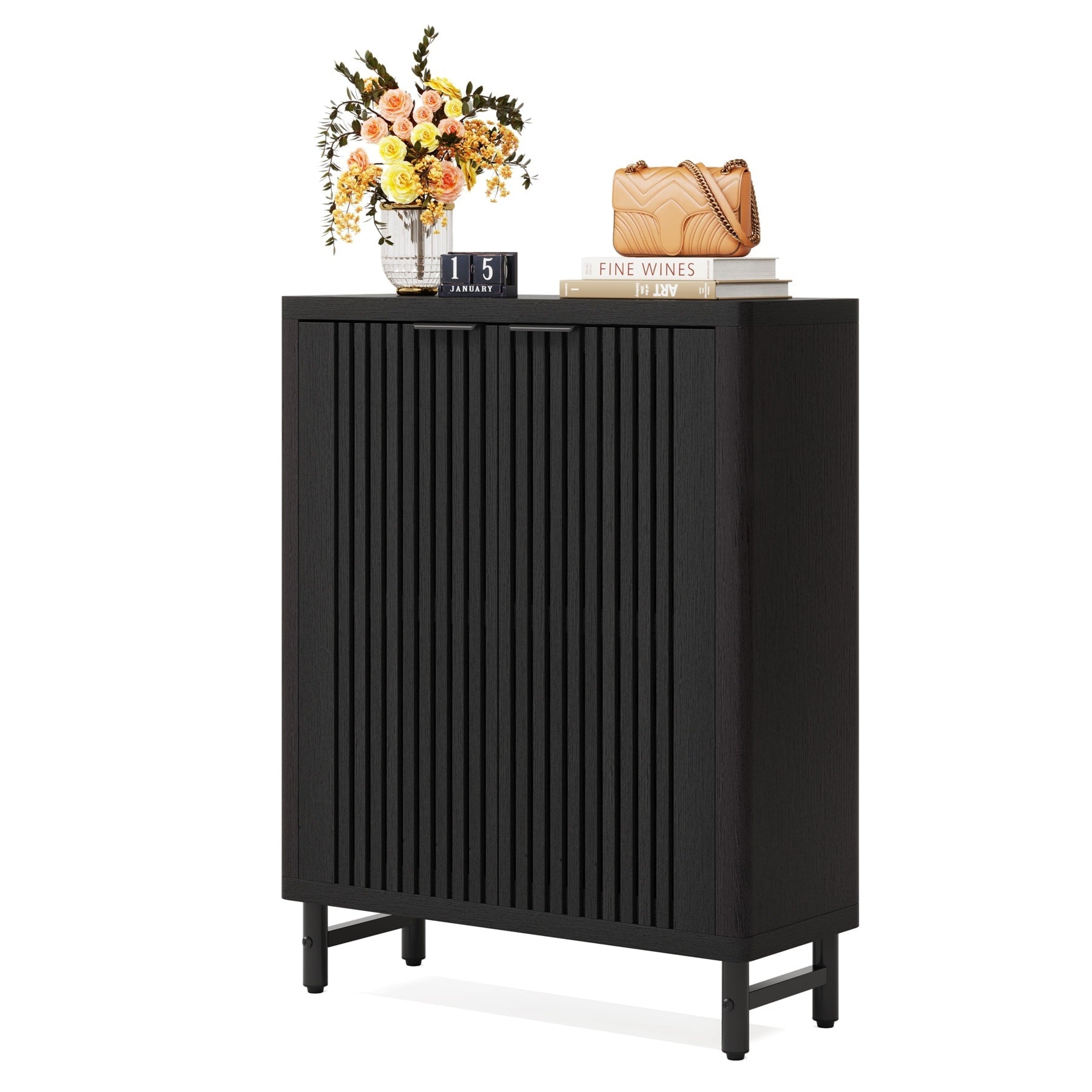 Meuble à chaussures avec porte pour entrée et salon, capacité de 24 paires