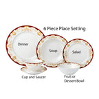 Service de table 24 pièces en porcelaine fine, pour 4 personnes, par Lorren Home Trends