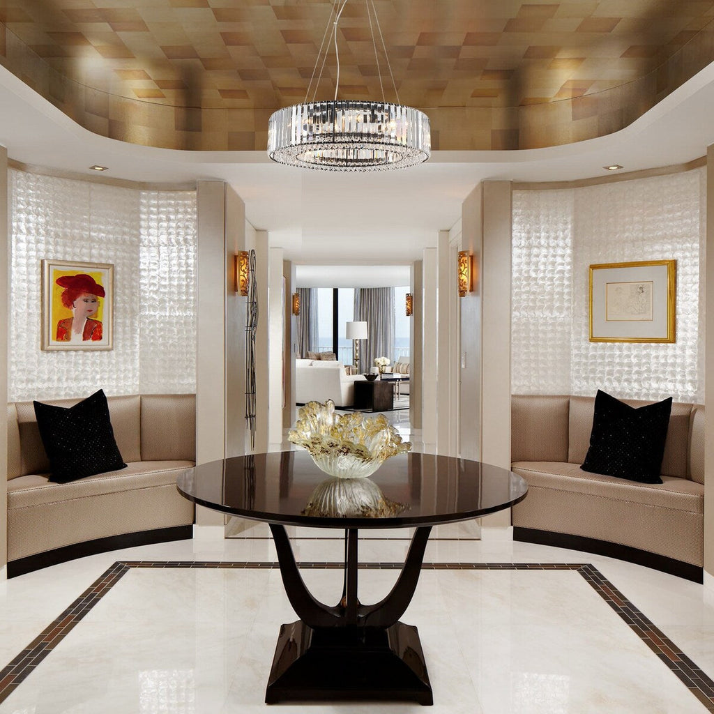 Luminaire à suspension style ferme de 62,5 cm (24,8 po) à 8 lumières, lustre en cristal, lustre tambour pour salle à manger, salon, chambre à coucher, cuisine