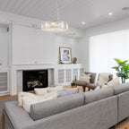 Luminaire à suspension style ferme de 62,5 cm (24,8 po) à 8 lumières, lustre en cristal, lustre tambour pour salle à manger, salon, chambre à coucher, cuisine