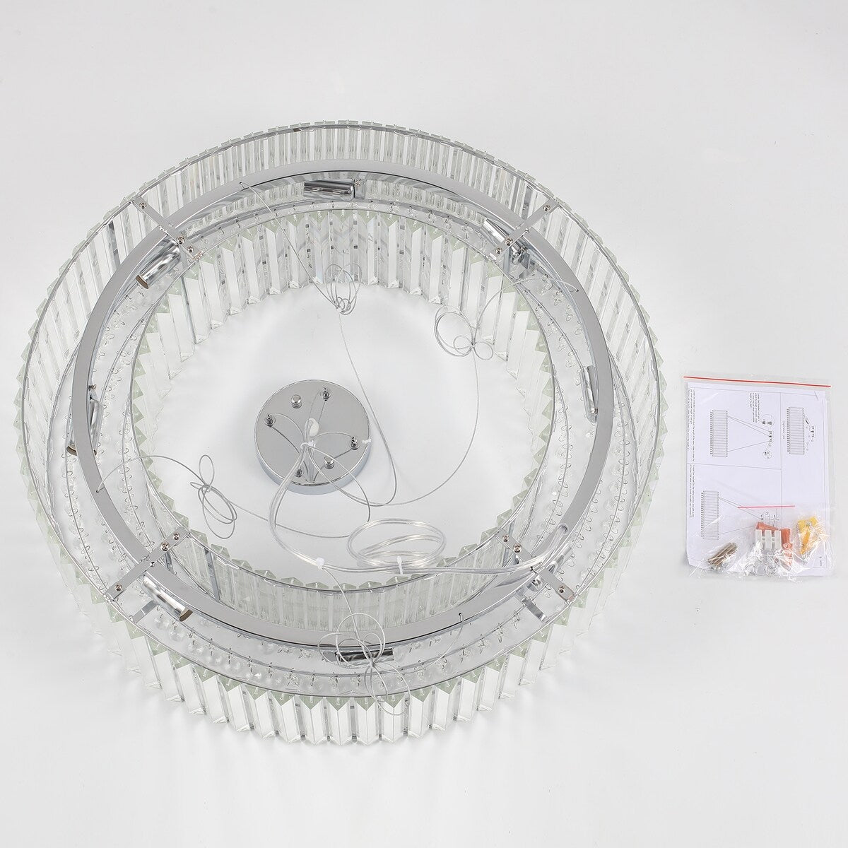Luminaire à suspension style ferme de 62,5 cm (24,8 po) à 8 lumières, lustre en cristal, lustre tambour pour salle à manger, salon, chambre à coucher, cuisine