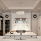 Luminaire à suspension style ferme de 62,5 cm (24,8 po) à 8 lumières, lustre en cristal, lustre tambour pour salle à manger, salon, chambre à coucher, cuisine