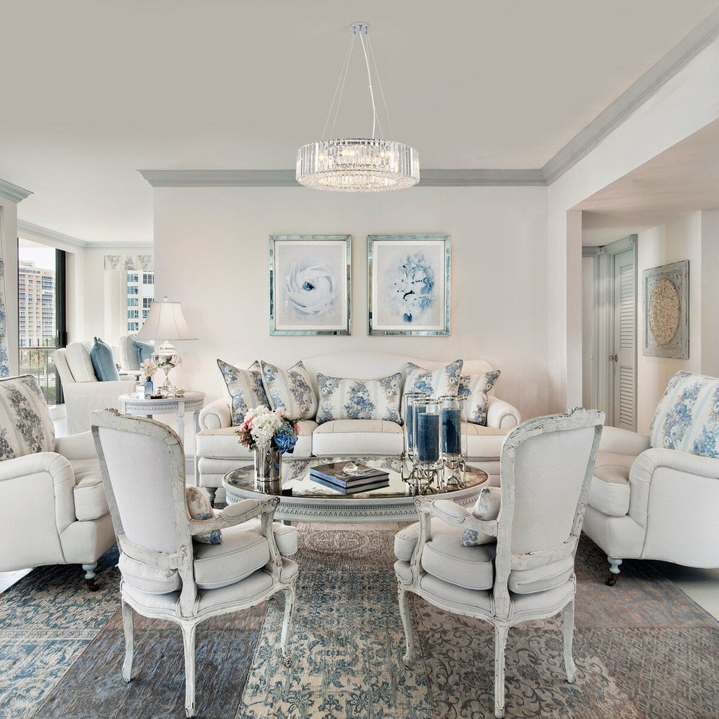 Luminaire à suspension style ferme de 62,5 cm (24,8 po) à 8 lumières, lustre en cristal, lustre tambour pour salle à manger, salon, chambre à coucher, cuisine