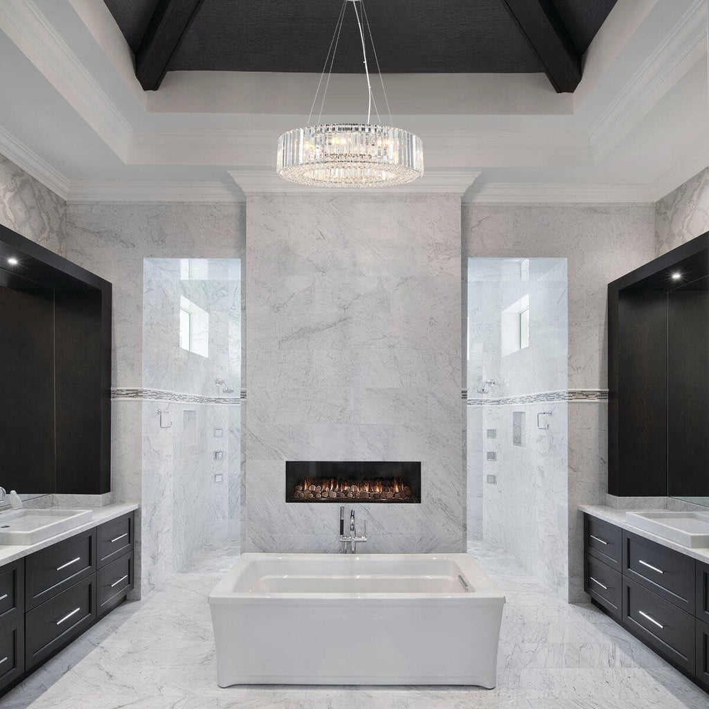 Luminaire à suspension style ferme de 62,5 cm (24,8 po) à 8 lumières, lustre en cristal, lustre tambour pour salle à manger, salon, chambre à coucher, cuisine