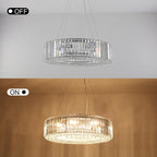 Luminaire à suspension style ferme de 62,5 cm (24,8 po) à 8 lumières, lustre en cristal, lustre tambour pour salle à manger, salon, chambre à coucher, cuisine