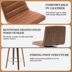 Tabourets de bar/hauts-sièges pivotants en simili cuir 26/29, lot de 2/3