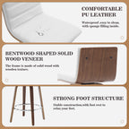 Tabourets de bar/hauts-sièges pivotants en simili cuir 26/29, lot de 2/3