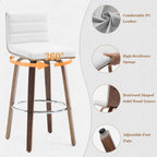 Tabourets de bar/hauts-sièges pivotants en simili cuir 26/29, lot de 2/3