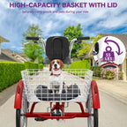 26 Tricycles bleus pour adultes, vélos à 3 roues avec paniers amovibles