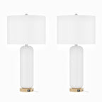 Ensemble de 2 lampes de table USB blanches en céramique (lot de 2)
