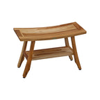 EcoDecors Banc de douche en teck de 71 cm, banc en bois, banc de salle de bain, banc en teck pour salle de bain, tabouret de douche en teck, siège de douche en teck