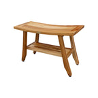 EcoDecors Banc de douche en teck de 71 cm, banc en bois, banc de salle de bain, banc en teck pour salle de bain, tabouret de douche en teck, siège de douche en teck