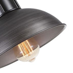 Suspension à 3 lumières à dôme de style industriel et rustique, en métal, pour îlot de cuisine, finition bronze huilé.