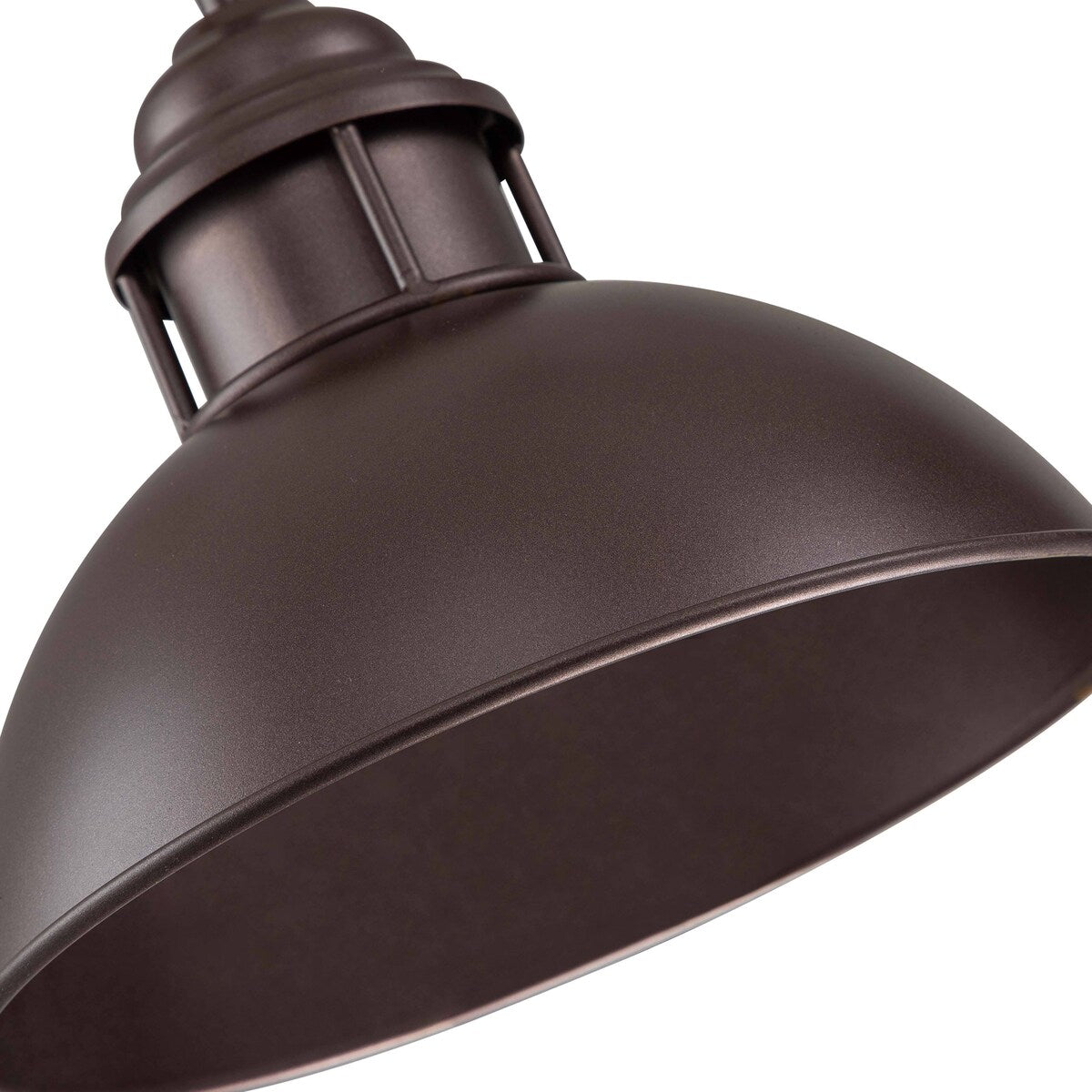 Suspension à 3 lumières à dôme de style industriel et rustique, en métal, pour îlot de cuisine, finition bronze huilé.