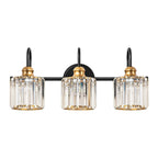 Éclairage de salle de bain moderne et élégant à 3/4 lumières, linéaire, à intensité variable, avec cristaux, à placer au-dessus du miroir.