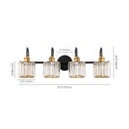 Éclairage de salle de bain moderne et élégant à 3/4 lumières, linéaire, à intensité variable, avec cristaux, à placer au-dessus du miroir.