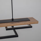 Suspension à LED intégrée linéaire en bois à 3/5 lumières pour îlot de cuisine