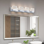 C Cattleya Luminaire de salle de bain à LED intégrée en acier inoxydable 3000K avec abat-jour en verre artistique - Chrome