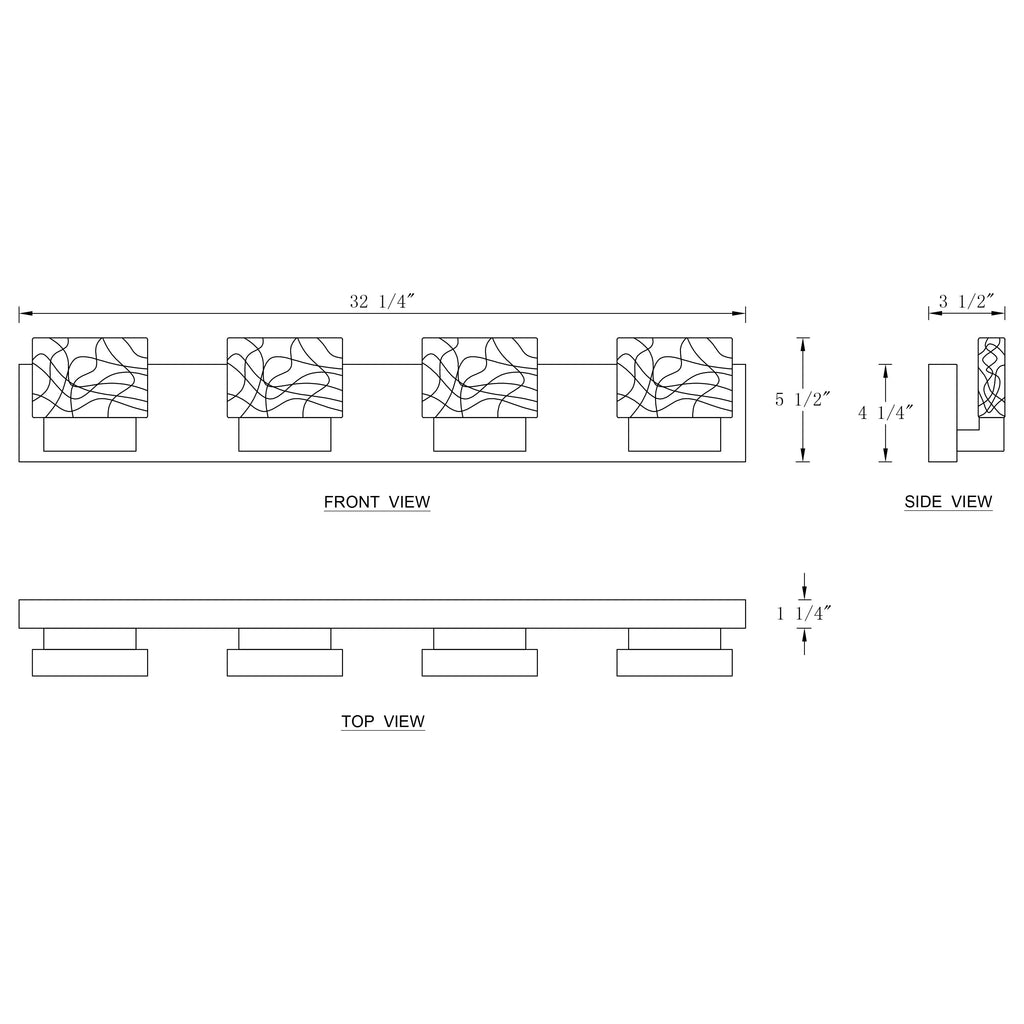 C Cattleya Luminaire de salle de bain à LED intégrée en acier inoxydable 3000K avec abat-jour en verre artistique - Chrome