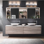 C Cattleya Luminaire de salle de bain à LED intégrée en acier inoxydable 3000K avec abat-jour en verre artistique - Chrome