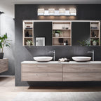 C Cattleya Luminaire de salle de bain à LED intégrée en acier inoxydable 3000K avec abat-jour en verre artistique - Chrome