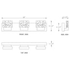 C Cattleya Luminaire de salle de bain à LED intégrée en acier inoxydable 3000K avec abat-jour en verre artistique - Chrome