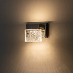 C Cattleya Luminaire de salle de bain à LED intégrée en acier inoxydable 3000K avec abat-jour en verre artistique - Chrome