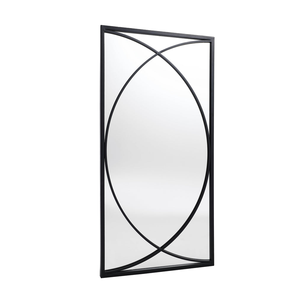 Ensemble de 3 miroirs rectangulaires muraux en métal noir - 80,5 H x 40 L x 1,9 l (cm)