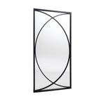 Ensemble de 3 miroirs rectangulaires muraux en métal noir - 80,5 H x 40 L x 1,9 l (cm)